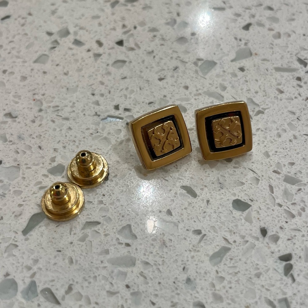 Tory Burch Gold & Tortoise Earrings